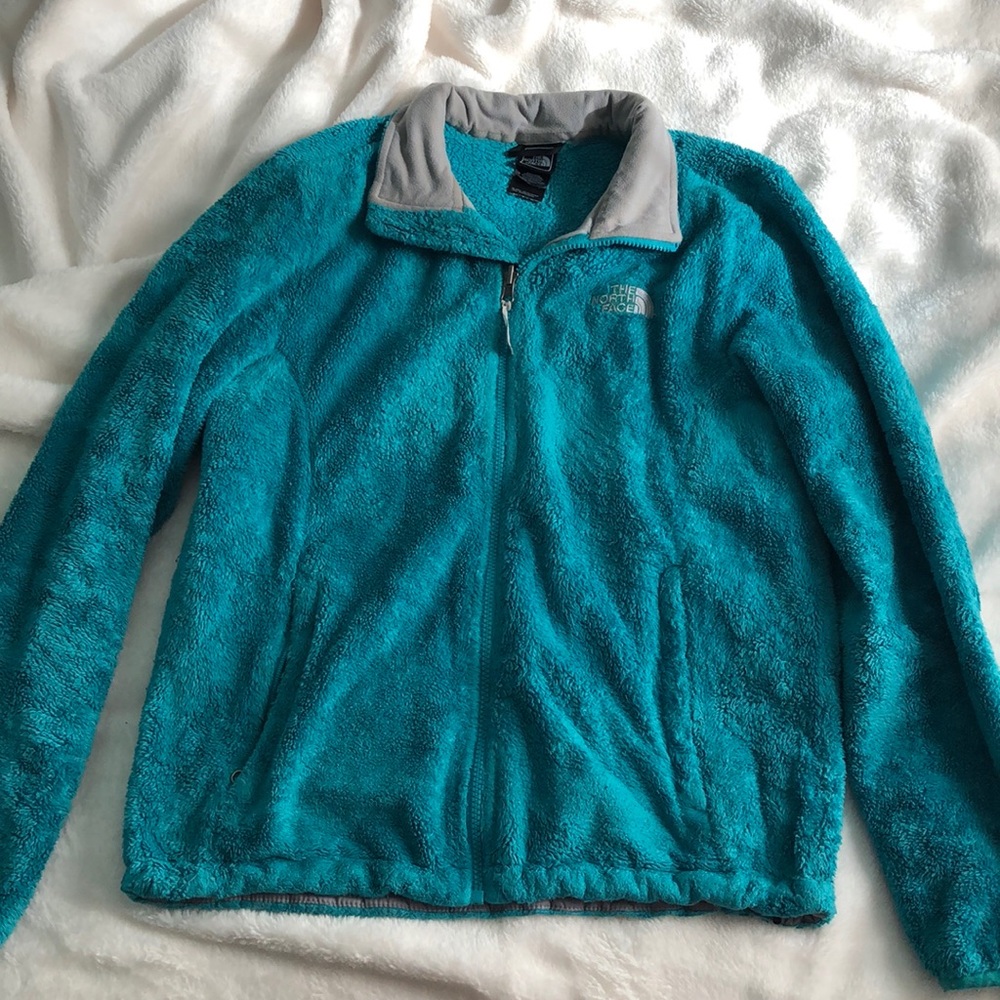 Teal North Face Fuzzy Jacket